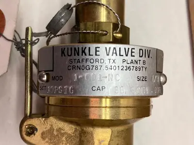 Used KUNKLE 1-C01-DC Pump & Valve Parts Ohio US | Surplus Asset Holdings #1237126