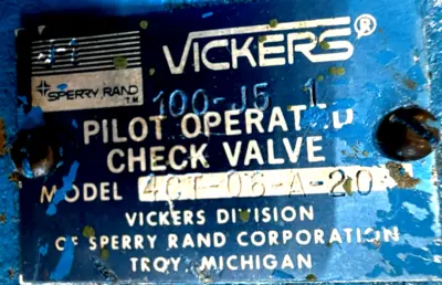 NEW VICKERS 4CT-06-A-20 CHECK VALVE 626517 4CT06A20