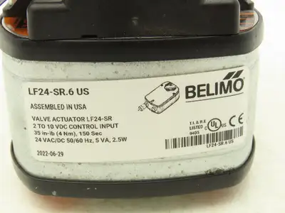 Belimo B225+LF24-SR Electric Actuator 1"Ball Control Valve 600PSI 2-Pos 24VAC/DC