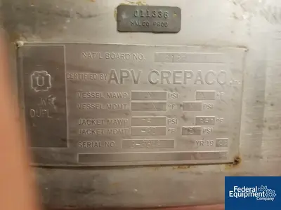 USED APV 300 Gal APV Crepac Kettle, S/S, 75#