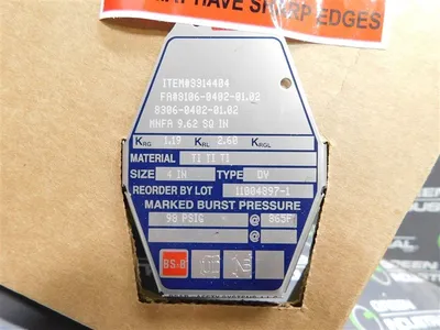 BS&B Safety Systems 4" 11004897-1 Rupture Disc 98 PSIG @ 365°F 3314404 New