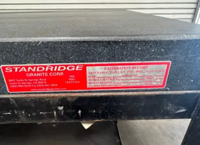 Standridge PRECISION Granite Table Surface Inspection Plate 36" x 24" x 5"