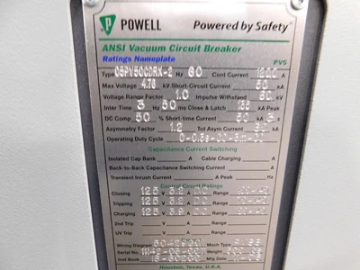 Used Powell NA Circuit Breakers Ohio US | Equipment Recovery Corp. #1330787