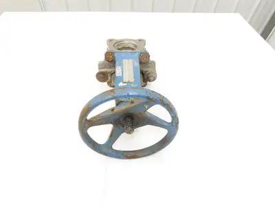 DeZurik Fig. 824 3" Stainless Knife Gate Valve Lug Style Rising Stem Metal Seat