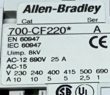 ALLEN BRADLEY 700-CF220* Electrical/PLC/Automation | ESS Industrial Equipment Sales (8)
