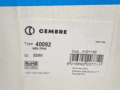 40092,MG-TPM | Cembre 40092 Terminal Marker Tags MG-TPM QTY OF 2250 - New Other