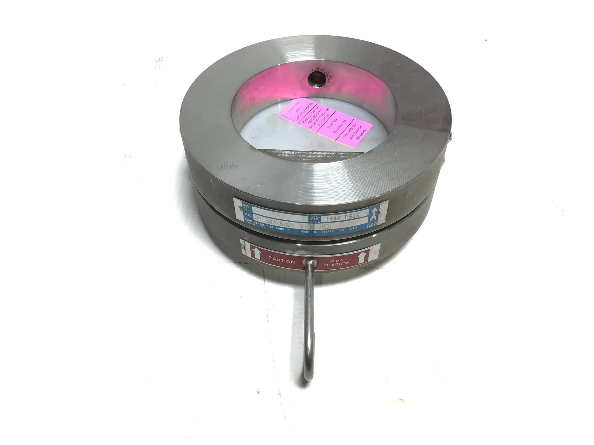 Continental 8027260A Rupture Disc 3″ 600/600# ANSI VR0 1440PSIG Max Disc Rating