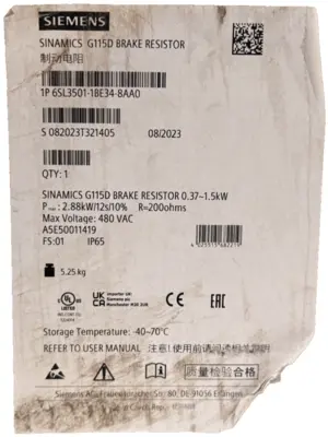 NEW SIEMANS 6SL3501-1BE34-8AA0