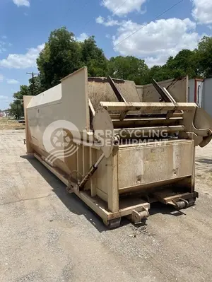 USED 2012 JV MANUFACTURING SCR-T2-34 SELF CONTAINED COMPACTOR WITH REAR CART TIPPER