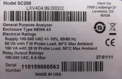 USED HACH SC200 GENERAL PURPOSE ANALYZER LXV404.99.00002