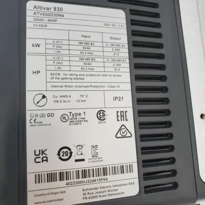Used Schneider Electric ATV930D30N4 Variable Speed Drives California US | American Industrial Supply Co. #1493624