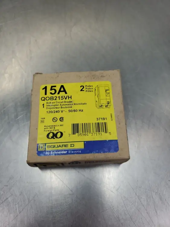Used Square D QOB215VH Circuit Breaker, 15A, 2 Pole, 50/50Hz, 120/240V Circuit Breakers South Carolina US | Palmetto Automation #1151458