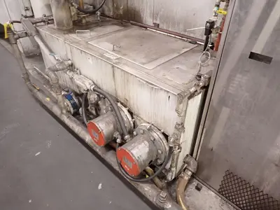 48" X 3-STAGE RANSOHOFF ROTARY DRUM BATCH AUTOMATIC PARTS DEBURR & WASHER SYSTEM, NEW 2013: YOBRO #24300