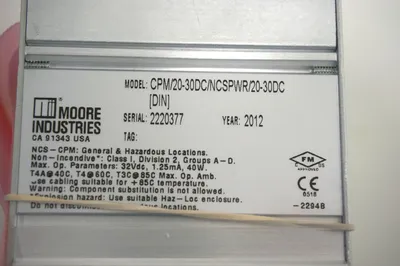 NEW MOORE INDUSTRIES CPM/20-30DC/NCSPWR/20-30DC-DIN POWER MODULE CPM2030DC