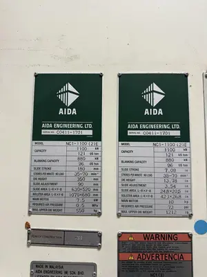 Used 2022 AIDA NC1-1100 Straight Side Presses Michigan US | Midwest Press and Automation #1319638