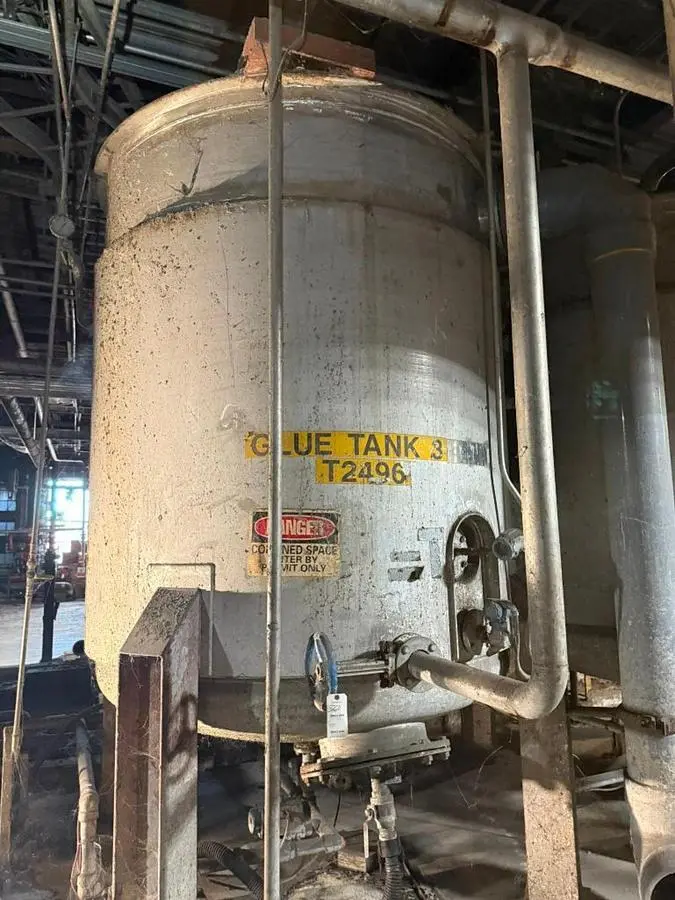 2,500 GALLON 7' DIAMETER X 9' TALL STEEL PRO JACKETED STAINLESS STEEL TANK