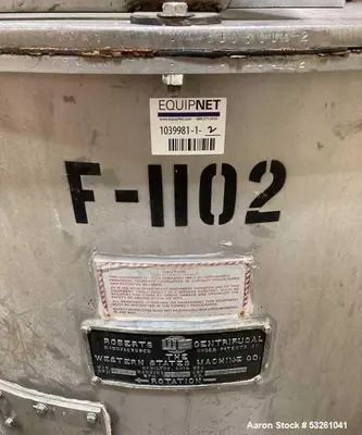Used WESTERN STATES G-16 Basket Bottom Dump Centrifuges Illinois US | Aaron Equipment #1240988