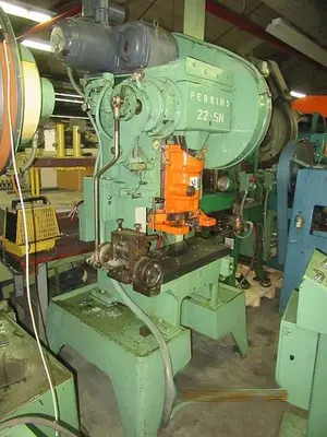 1679-230 Perkins 22 Ton HIGH SPEED Gap Frame Flywheel Power Press, Model 22