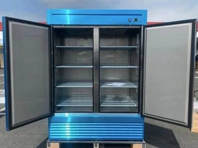 171-0056 56” Stainless Steel 2 Door Self Contained Reach In Cooler