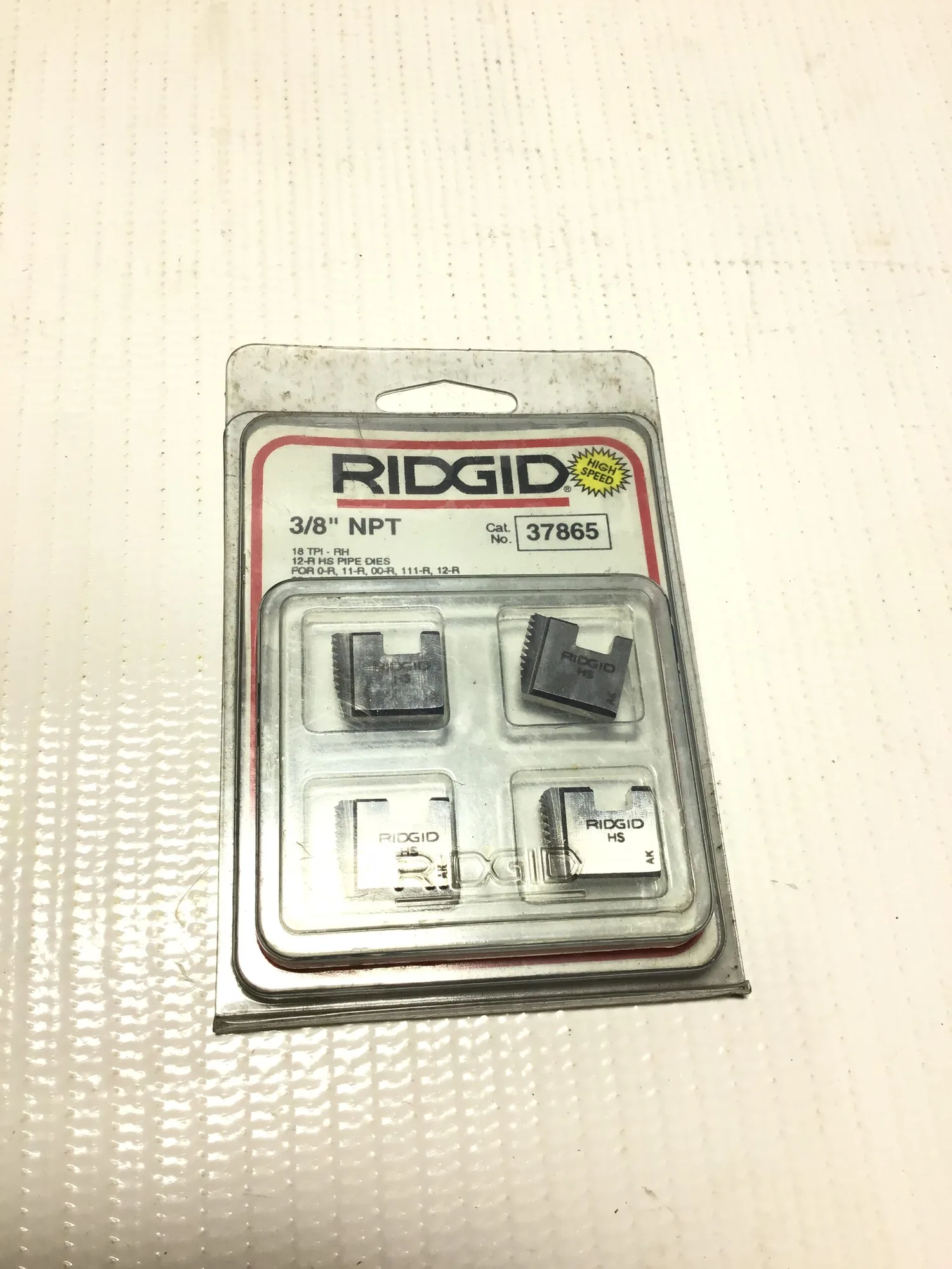 Ridgid 37865 HS Pipe Dies 3/8″ NPT 18 TPI-RH For 0R/11R/00R/111-R/12R/30A/31A Threaders