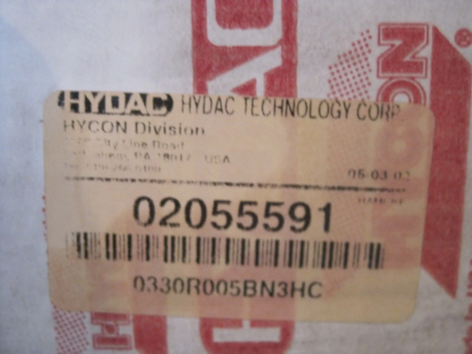 NEW HYDAC 02055591 HYDRAULIC FILTER