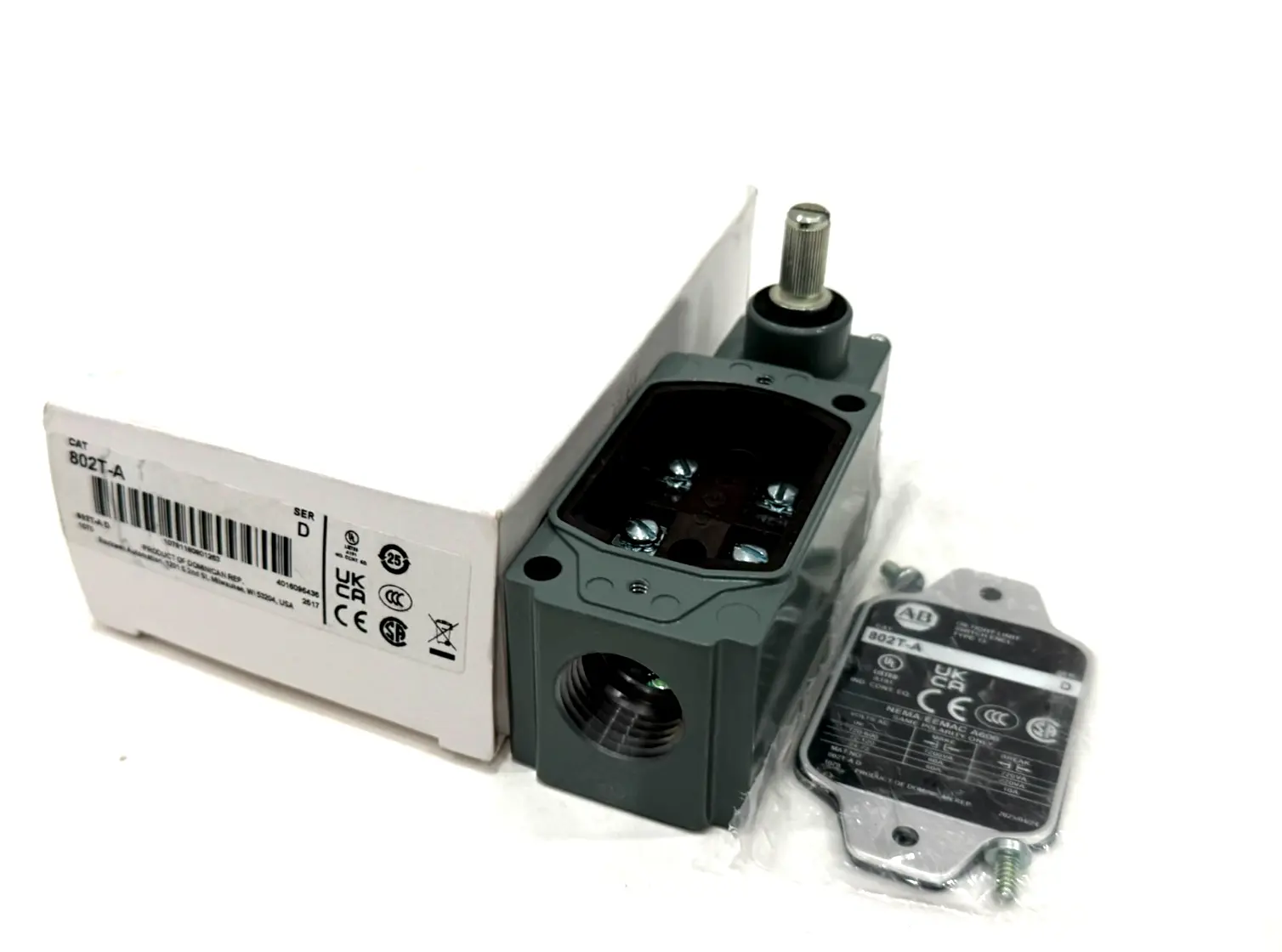 ALLEN BRADLEY 802T-A OIL TIGHT LIMIT SWITCH 802TA SER. D NEW, SURPLUS