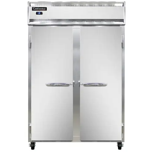 Continental 2RSN 52" Two Section Reach In Refrigerator, (2) Left/right Hinge Solid Doors, Top Compressor, 115v