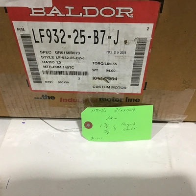 Baldor LF932-25-B7-J Gearmotor Speed Reducer Ratio 25:1 NEMA 140C Right Hand Shaft