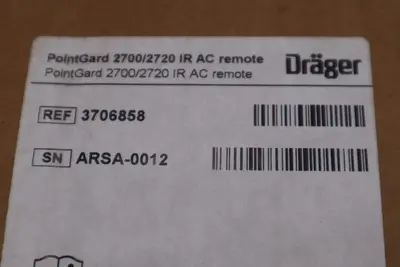 DRAGER PointGard 2700/2720 IR AC REMOTE - 3706858 NEW IN BOX STOCK G340