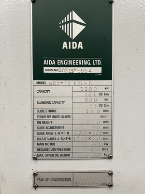 USED 1983 AIDA PRESSES AIDA NC1-11(2)B PRESS