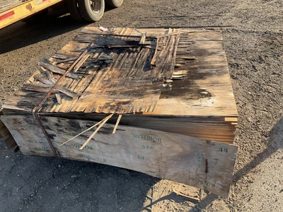 (44) sheets of 60” x 60” x 11/32” birch plywood - all are weathered/have water damage