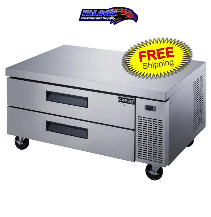 New | in-Stock Dukers New Dukers DCB52-60-D2 Chef Base Refrigerator with 2 Drawers Chef Bases Illinois US | Falcon Restaurant Supply #1375634