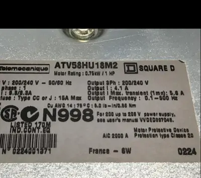 Used TELEMECANIQUE ATV58HU18M2 Servo Drives Michigan US | Ideal Machinery #708941
