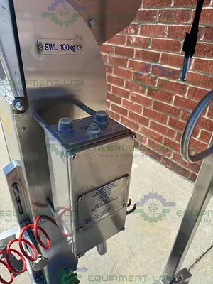 USED PALAMATIC PALPHARMA TIP AIR OPERATED PORTABLE DRUM TILTER / LIFT SWL 100 KG