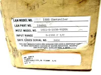 USED LEEDS & NORTHRUP 150051 TEMPERATURE CONTROLLER