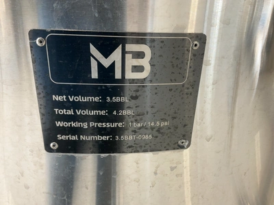 Used MB TANKS BREWING TANK 3.5BBL NET VOLUME Brewing Equipment Michigan US | Miedema Asset Management Group #1580087
