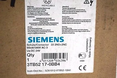 NEW SEALED SIEMENS 3TB5217-0BB4 CONTACTOR 3TB52170BB4