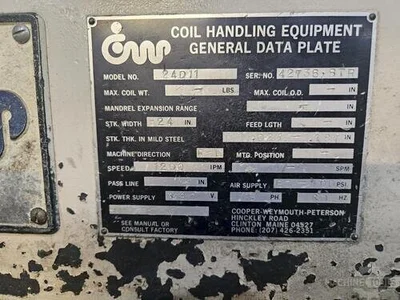 USED COOPER WEYMOUTH PETERSON 6R-24 REEL / 24D11 STR / SMX 24H FEED
