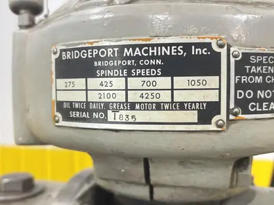 1.5 HP BRIDGEPORT VERTICAL RAM TYPE MILL & SLOTTING HEAD: STOCK #23195