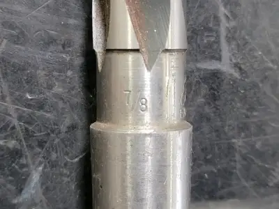 7/8" HSS Spiral Flute Taper Shank Reamer, Left Hand