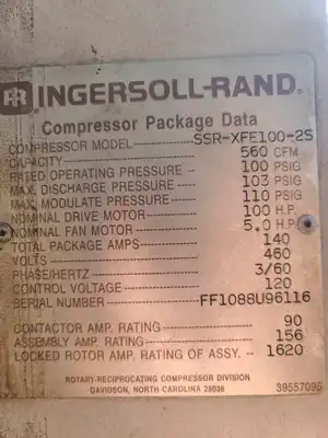 USED INGERSOLL RAND SSR-XFE100-2S