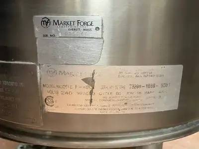 Used Market Forge Used 2006 Market Forge F-40LE Stationary Jacketed Steam Kettle 40 Gallon 208V 3 Phase Cooking Kettles Illinois US | Falcon Restaurant Supply #1375754