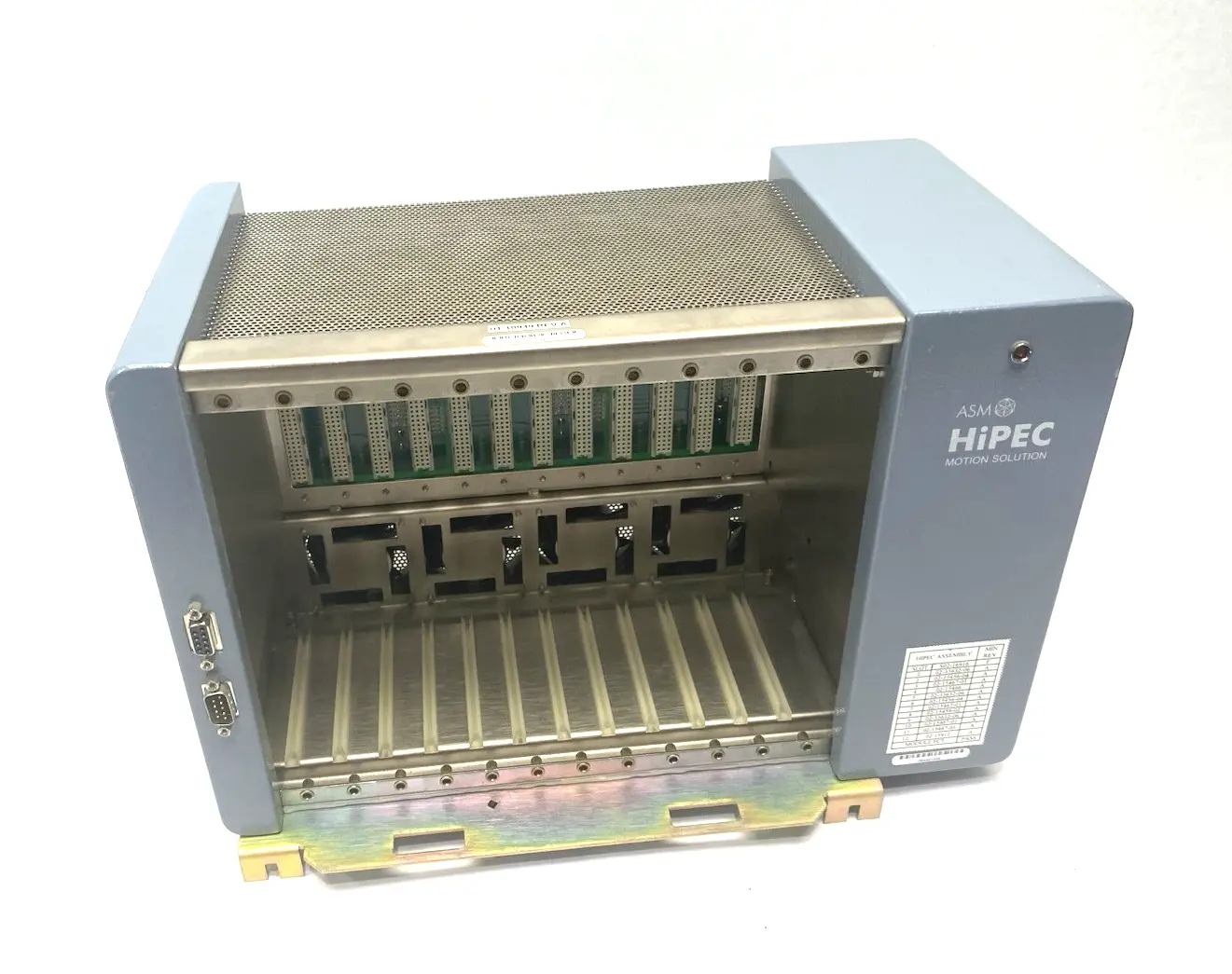 Used ASM HiPEC Motion Solutions Control Card Chassis Rev A 12-Slot PLC Chassis Michigan US | Maverick Industrial Sales #1389633