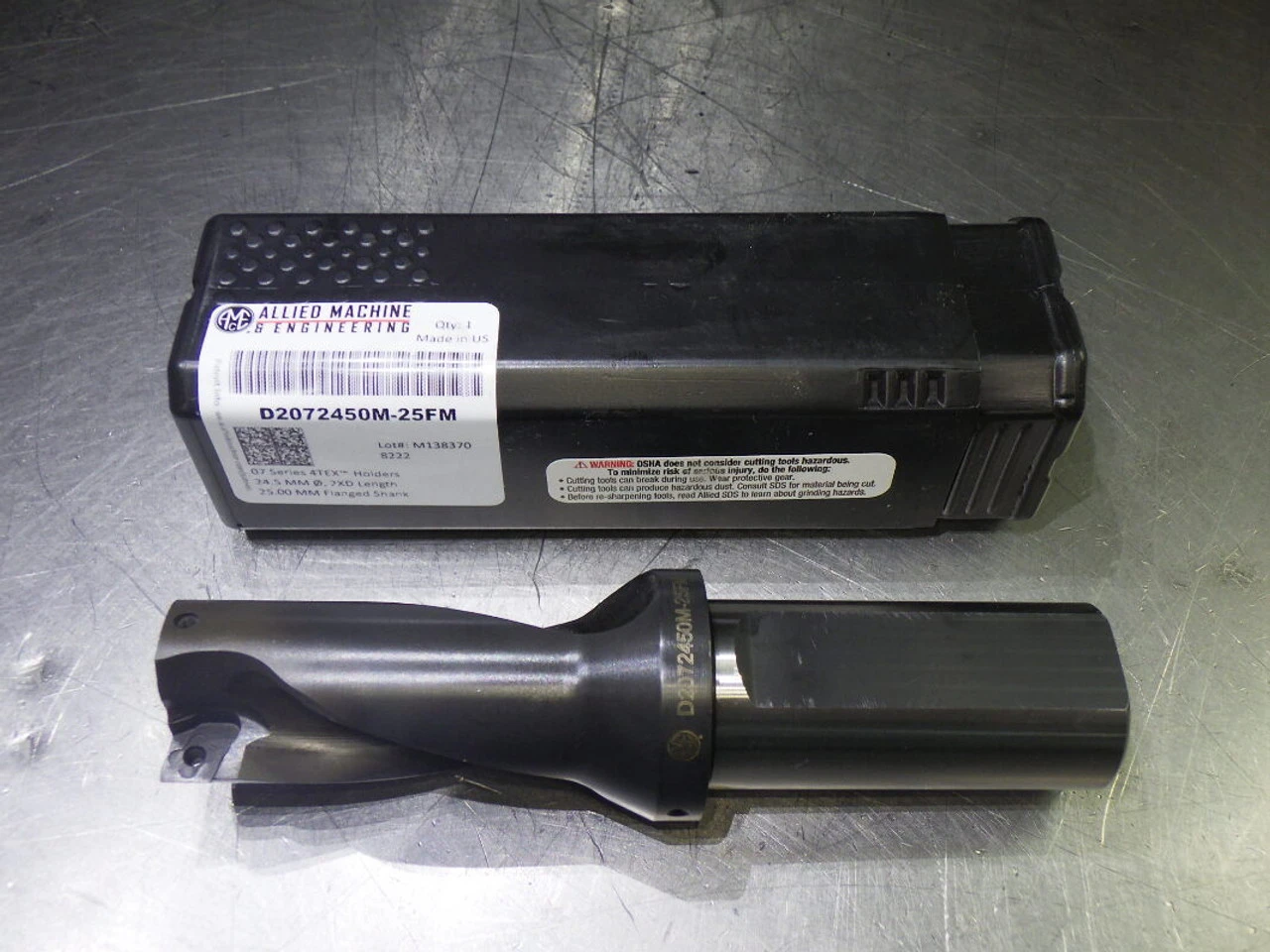 AMEC 4TEX 07 24.5mm Coolant Thru 2xD Drill 25mm Shank D2072450M-25FM (LOC2880B)