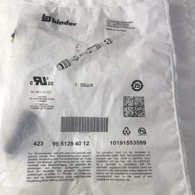 * New In Factory Bag Binder Connector Cable D-74172 (Lot Of 2) #