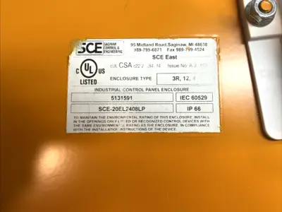 SCE SCE‑20EL2408LP D NEMA  3R/4/12/13 Carbon Steel Enclosure - Used