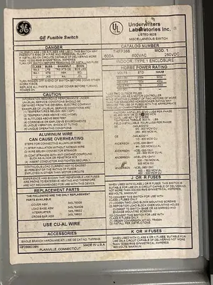 Used GE THFP-366 Miscellaneous Equipment (Electrical & Power) Ohio US | Surplus Asset Holdings #1568159
