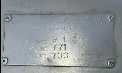 USED STAINLESS STEEL FABRICATION COMPANY 700