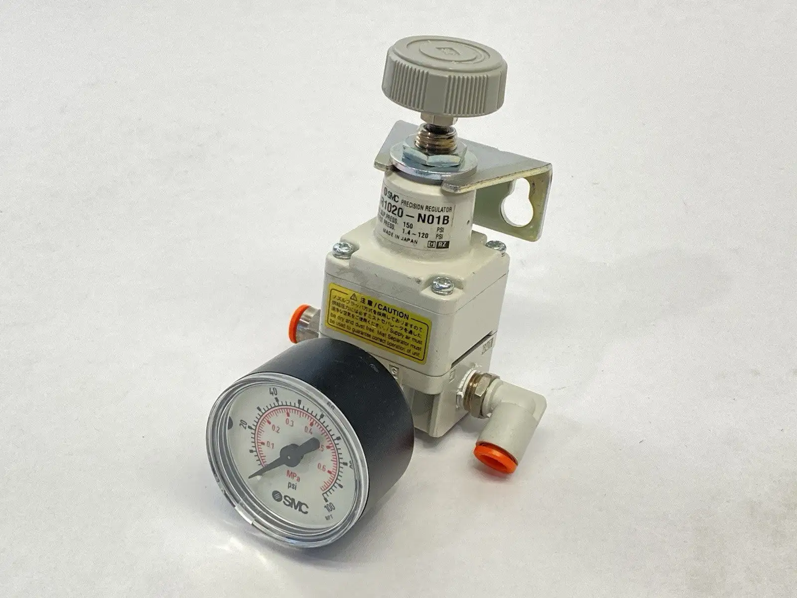 IR1020-N01B | SMC  Pneumatic Pressure Regulator w/ Pressure Gauge - Used