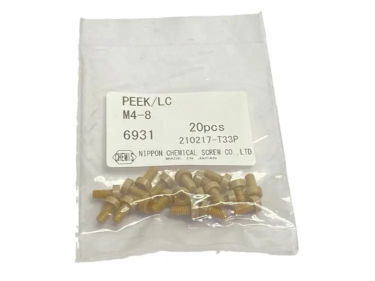 New | in-Stock Nippon Hexagonal Socket Cap Screw PEEK M4 8mm Length PKG OF 20 Nuts & Screws Michigan US | Maverick Industrial Sales #1483116